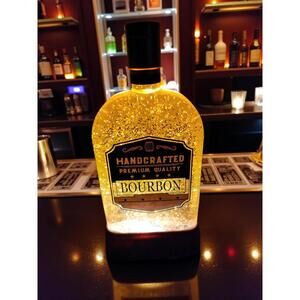 🥃🥃🥃CRACKER BARREL BOURBON BOTTLE GLITTER GLOBE READY TO SHIP!!